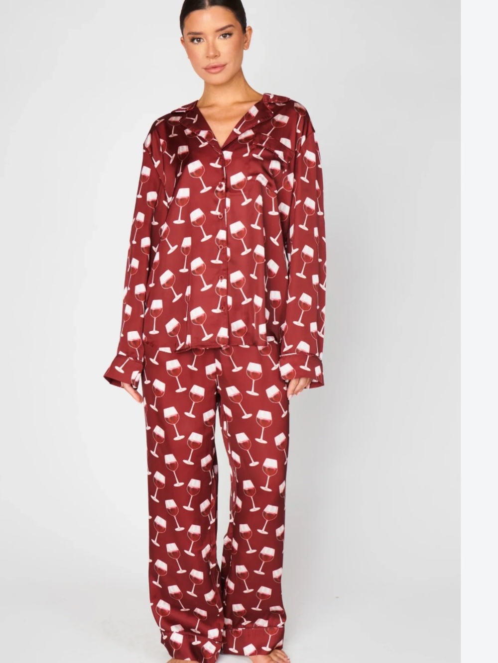 Show me your mumu merlot wine glass pajama set
